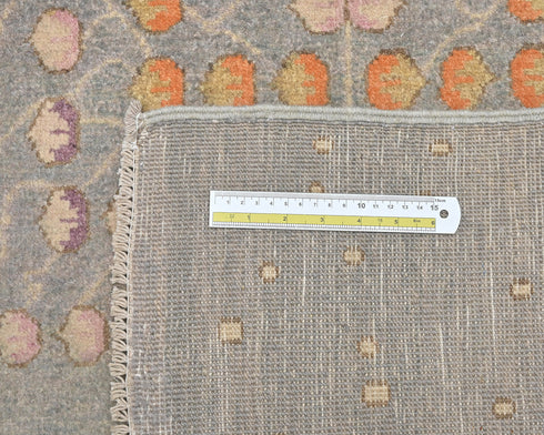 3x5 Gray Kuba Afghan Hand Knotted Wool Area Rug